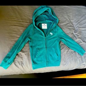 Kids Abercrombie & Fitch Lightweight Zip up Hoodie Green Sz 7/8 New Without Tag!